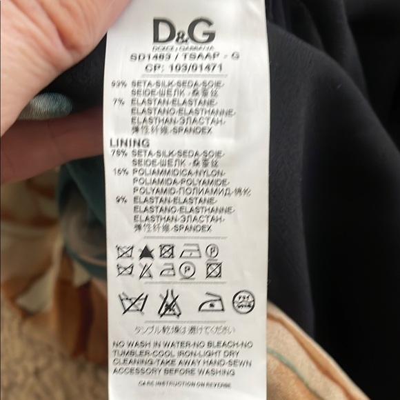 D&G by Dolce and Gabbana silk chiffon Blue Ruched Sheath Midi Dress for Cocktail - Picture 14 of 17